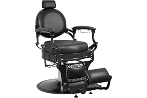 HNKastela Vintage Black Barber Chair for Barbershop | Salon | Grooming, Reclining Salon Chair for Hairdresser | Tattoo | Beauty