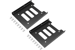 RIIEYOCA 2.5" to 3.5" SSD HDD Hard Drive Adapter Bay,2 Pack Steel Hard Disk Drive Mounting Holder,for PC Computer Host Solid 