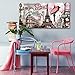 Donglin Art-Modern Wall Decor Pink Paris Eiffel Tower Paintings Stretched for Living Room City Paintings Wall Art Framed Ready to Hang 2412inch (Framed On Canvas)