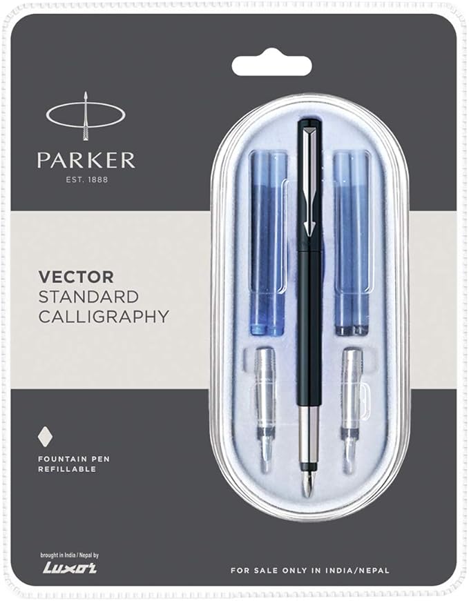 Parker Vector Standard Red CT Calligraphy Fountain Pen Set by Parker