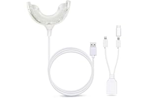 IDOLUSTER Teeth Whitening Accelerator Light, 16X Red & Blue LED Teeth Whitening Light, Powerfull Teeth Light with Comfortable Mouth Tray, Connected with iPhone/Android/USB at Home Use