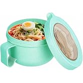 OZY Microwave Bowl Set with Lids and Handles,Ramen Noodles Cup Mug for Instant Noodles,Oatmeal,Salad,Soup,Cereal,Ideal for Home,Office, Dorm (1Green)