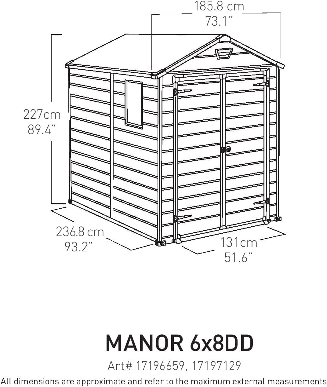 Keter Gerätehaus Manor 6x8 DD, Grau, 7,6 m³ 3