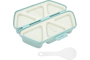 6 in 1 Onigiri Maker, PP Triangle Rice Ball Mold, Non Stick Sushi Press for Lunch DIY Making and Storing Sushi, Seaweed Cilan