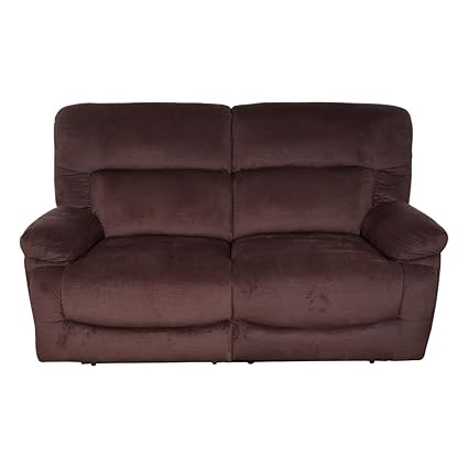 Evok Cardiff Fabric 2 Seater Recliner In Chocolate Colour