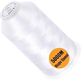 New brothread 5000M Huge Spool Embroidery Machine Thread - White | Single Spool, 40WT, Polyester, 5000M/5500YD for Commercial Machines, Use a Thread Stand to Work with Home Embroidery Machine