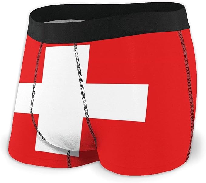 Mens Underwear Flag of Switzerland Man Boxer Briefs Trunks Regular Training Performance Moisture