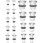 Pexveiuu 14G-00G Solid Acrylic Flat Tops Gauges Stretching Kit Plugs for Ears Gauges with O-Rings Single Flare Gauge Stretching Kit Ear Expander Piercing Jewelry for Women Men