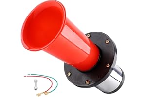 Cenzhiwen Air Horn Antique Ahooga kit small wiring for trcuk car bike golf cart Vintage Classic Old Style School 12V 110DB Auto Car Truck Air Fun Horn (red)