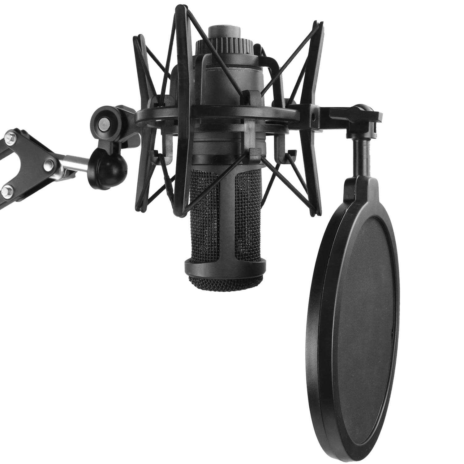 Professional AT2020 Shock Mount with Pop Filter to Reduce Vibration Noise, Shockmount for AT2020USB+ Condenser Mic by YOUSHARES