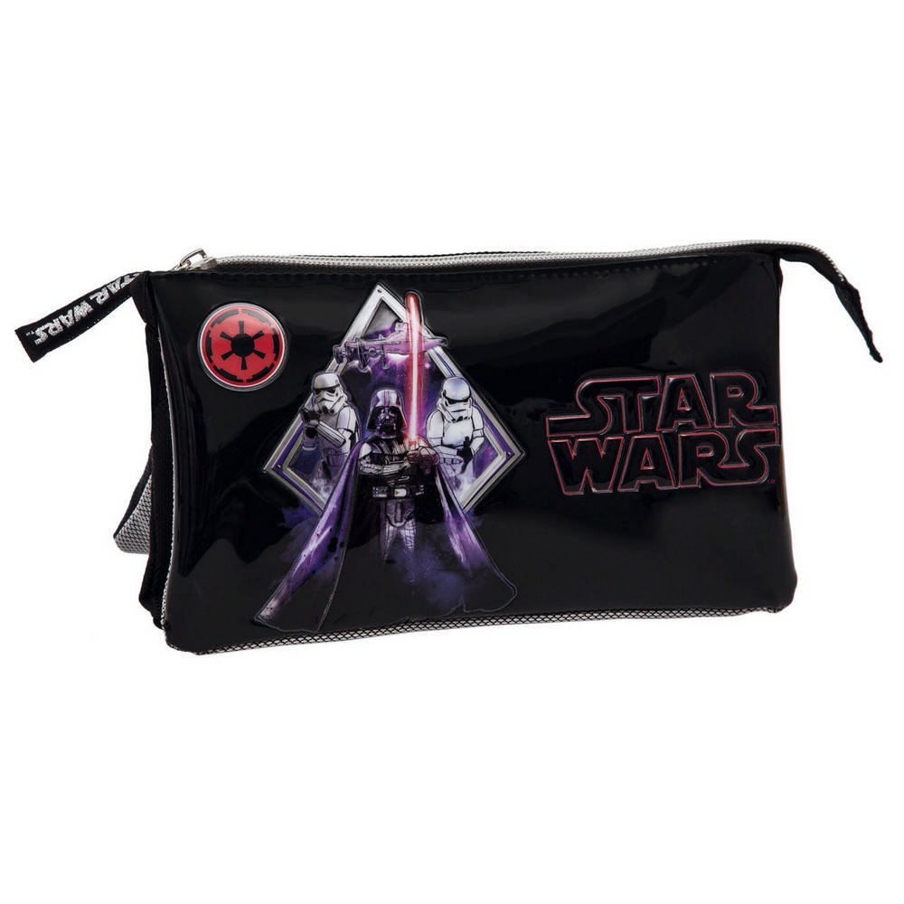 Star Wars Darth Vader Estuche de Tres Compartimentos Color Negro