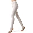 MeMoi Portland Side Cable Knit Cotton Tights for Women, Cozy and Warm Sweater Tights - Sizes Small to X-Large