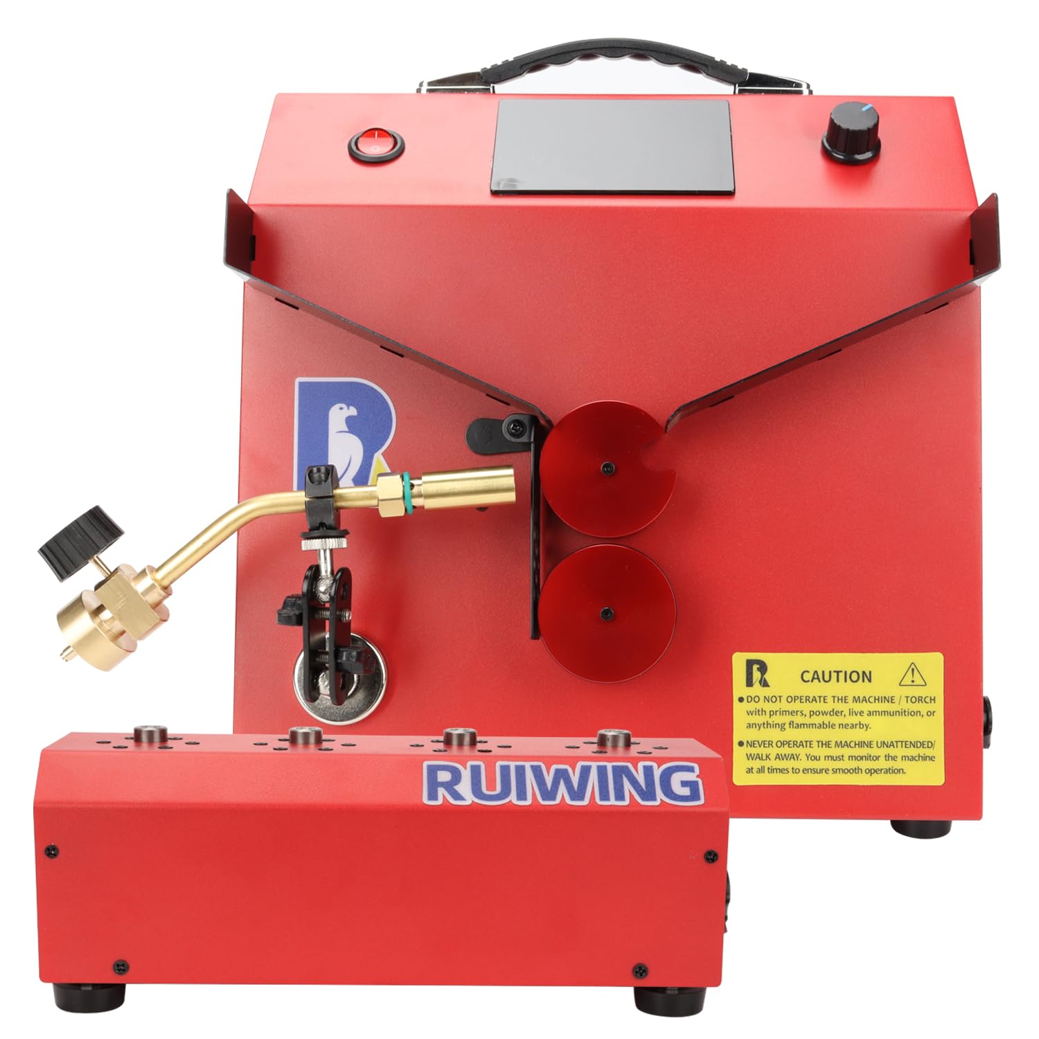 Photo 1 of RuiWing Brass Case Annealer & Case Prep Center - RED Split-type-2-in-1 Annealing Machine for Reloading 223/5.56, .308, 6.5, .338 Lapua - Torch & Hose Included