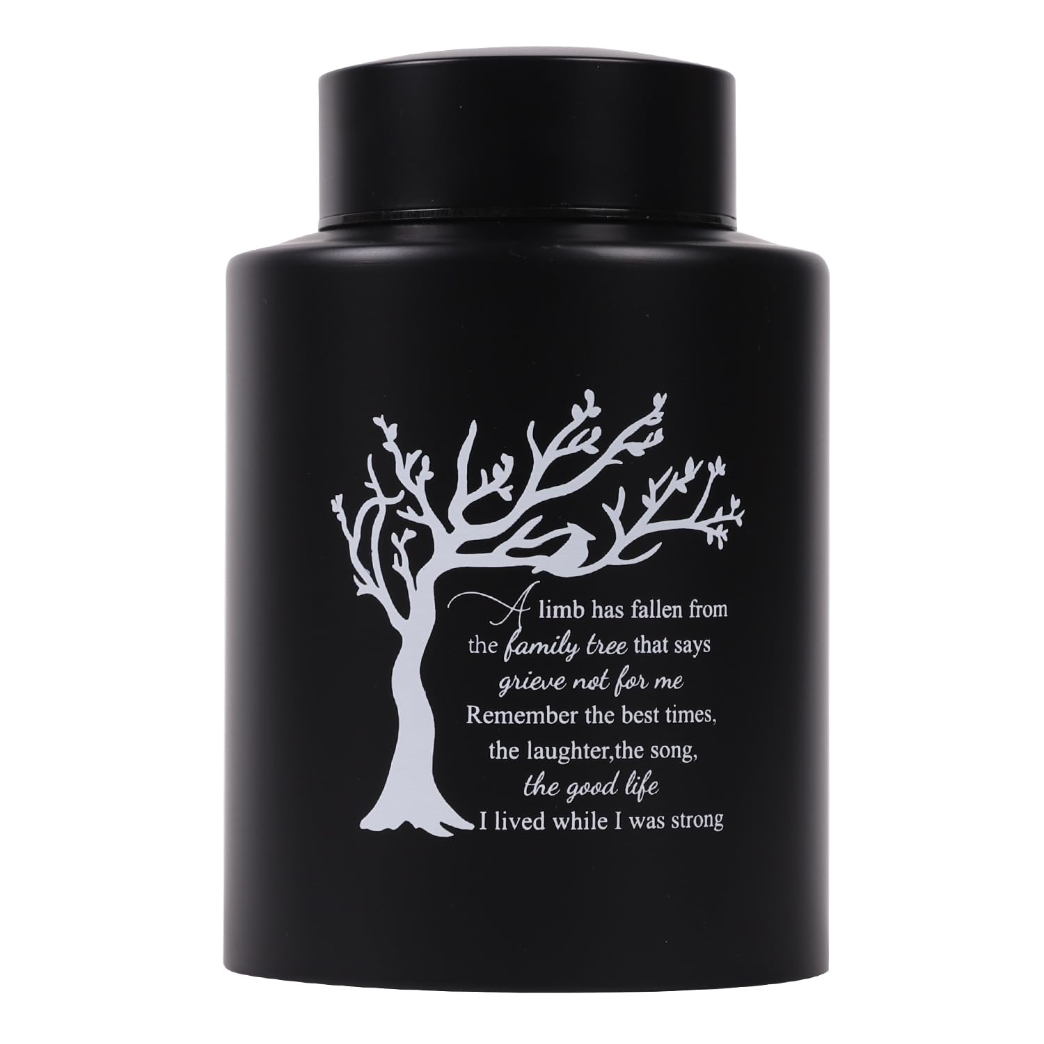 Tree of Life Medium Urns for Human Ashes - Angel Wings Small Keepsake Urns (Black) — image 1