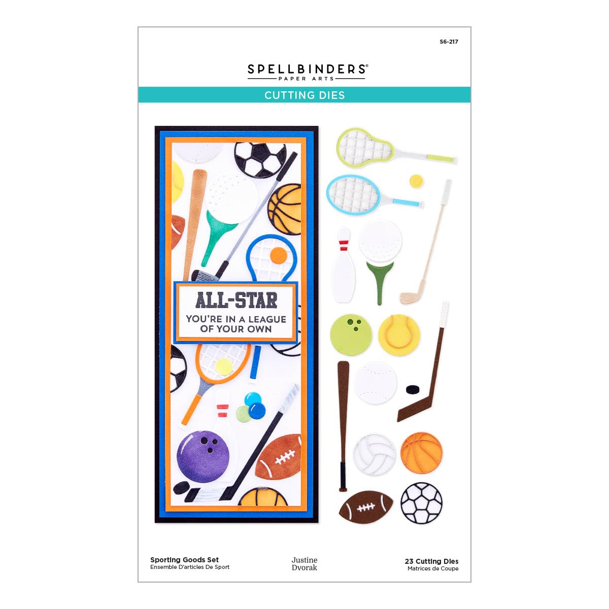 Sporting Goods Set Etched Dies from The Game Day Collection by Justine Dvorak