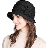 Comhats Winter Cloche Bucket Hat for Women Wool Elegant Dress 1920s Vintage Fedora