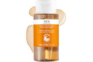 REN Clean Skincare Glow Tonic - Cruelty Free & Vegan Pore Reducing Toner with Resurfacing AHAs & BHAs - for Daily Facial Brightening, Exfoliate, Hydrate & Even Skin Tone