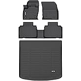 AIPOIL® Floor Mats & Cargo Liner Set for 2019-2023 Lincoln Nautilus & 2016-2018 Lincoln MKX All Weather Protection TPE Anti-Slip Automotive Full Set Custom Car Mats Accessories - Black