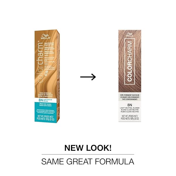 COLORCHARM DEMI PERMANENT HAIR COLOR, 8N LIGHT NEUTRAL BLONDE, GLOSS, REFRESH & TONE, 2 FL OZ