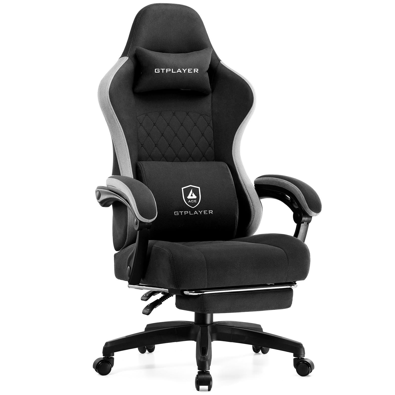 Photo 1 of **UNKNOWN MISSING PIECES***GTPLAYER Office Chair, Gaming Computer Desk Fabric Chair with Footrest, High Back Ergonomic Office Chair with Pocket Spring Lumbar Support and Linkage Armrests Adjustable Height Swivel for Home Task