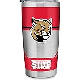 Rico Industries NCAA Southern Illinois-Edwardsville Cougars Standard 20oz Stainless Steel Tumbler with Lid - Great For Coffee, Tea, Water or Cocktails