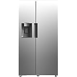 Smad 36" Side by Side Refrigerator with Automatic Ice Maker and Water Dispenser, Stainless Steel, 26.3 Cu.Ft.