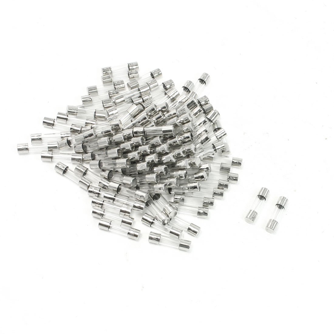 sourcingmap 100 Pcs Fast Blow 5mm x 20mm Glass Tube Fuses 250V 5A Amp