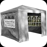 Gr8 Garden 3x3m Gazebo Tent with Removable Sides Gray Outdoor Shelter view 1