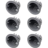 MAKERELE Gray Old Work Round Ceiling Electrical Box, 1Gang Ceiling Light Box, PVC Round Old Work Electrical Switch, 4.25” Dia, 18 Cubic Inches, for Reliable Home Upgrades (6 Pack)