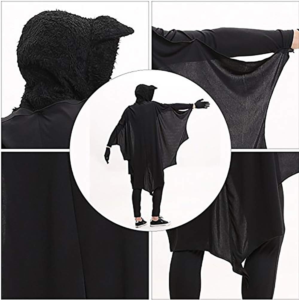 Amazon S C Live ハロウィン仮装コスプレ衣装 メンズコスチューム バットマンコスプレ衣装 オールインワン衣装 全身の衣装 メンズ男性 マント付き Dc Batman ヒーロー コウモリ着ぐるみ こうもりコスチューム衣装 大人 メンズ クリスマス ハロウィン 新年会 忘年会