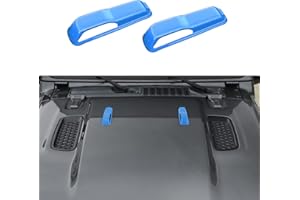 CheroCar JL JT Engine Hood Hinge Cover Decoration Cover Stickers Exterior Accessories for Jeep Wrangler JL 2018-2025, for 2020-2025Jeep Gladiator JT (Light Blue-B)