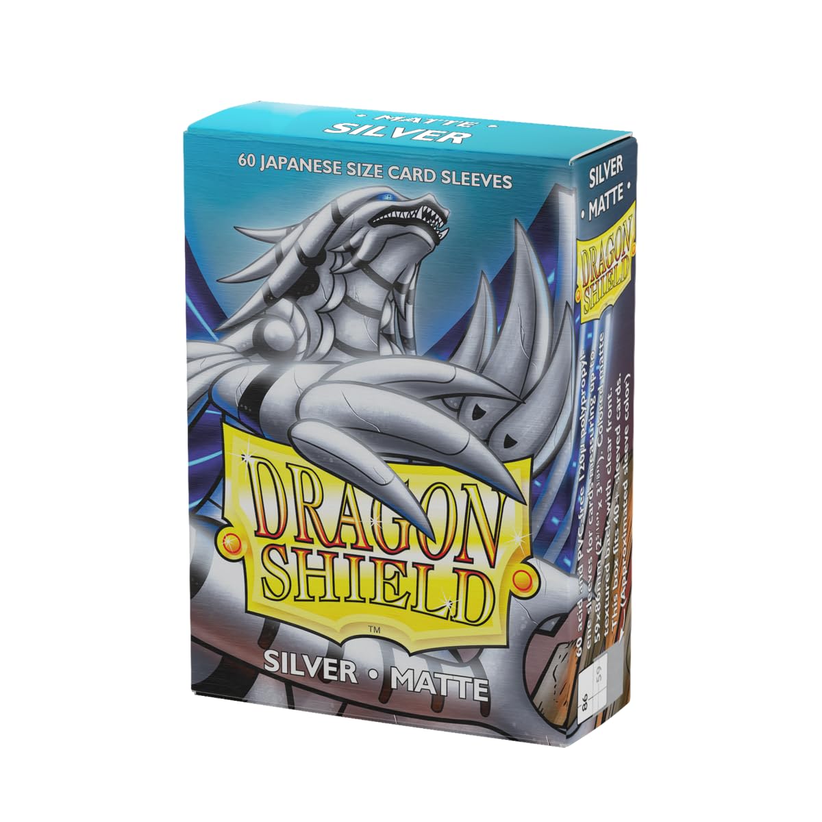 Dragon Shield | Japanese Size Card Matte Sleeves | 60 CT - Smooth & Tough Premium TCG Sleeves - Compatible with Yu-Gi-Oh, Naruto, Cardfight & Vanguard | Silver