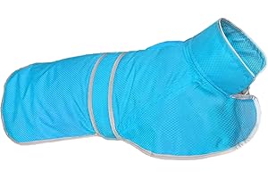 ZHURONGGOD Dog Raincoat| Waterproof Adjustable & Lightweight Dog Jacket with Reflective Strips| Easy Step-in Closure for All-Weather| Fits Small Medium Large Dogs(Blue,Small)