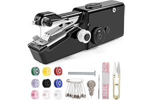 SRYNRIWIM Handheld Sewing Machine for Beginners,Mini Sewing Machine for Adults Quick Stitching,Portable Sewing Machine with Sewing Supplies Suitable for Home,Travel,DIY (Black)