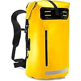 DUAXETONGXIA Waterproof Backpack，Heavy Duty Hiking Backpack，35/55/85L dry bag backpack waterproof for Men，Roll-Top Closure，for Kayaking, Travel, Hiking, Fishing, Camping, Motorcycles (yellow, 55L)