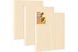 HANSILK Wood Art Boards - 12x12 Wood Canvas Panels Kit for Acrylic Pouring, Oil & Acrylic Painting, DIY Crafts - Premium Unfinished Wood Canvas Boards -3 Pack Studio Boards for Artists & Hobbyists