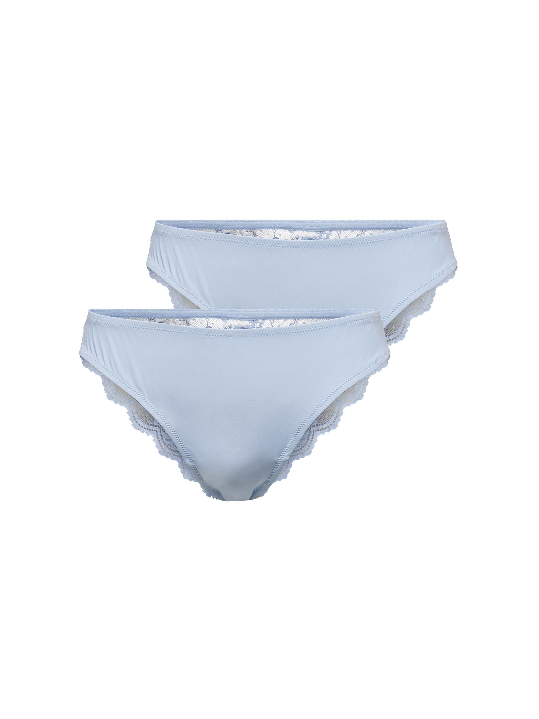 ONLY Female Briefs Pack of 2 Brazilian Lace, Airy Blue, XS