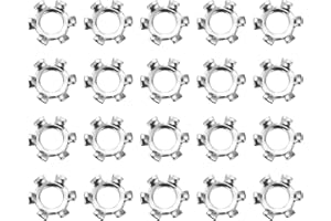uxcell 50Pcs 6# External Tooth Lock Washer, 304 Stainless Steel Multi-Tooth Star Washer Locking Fastener, Silver Tone