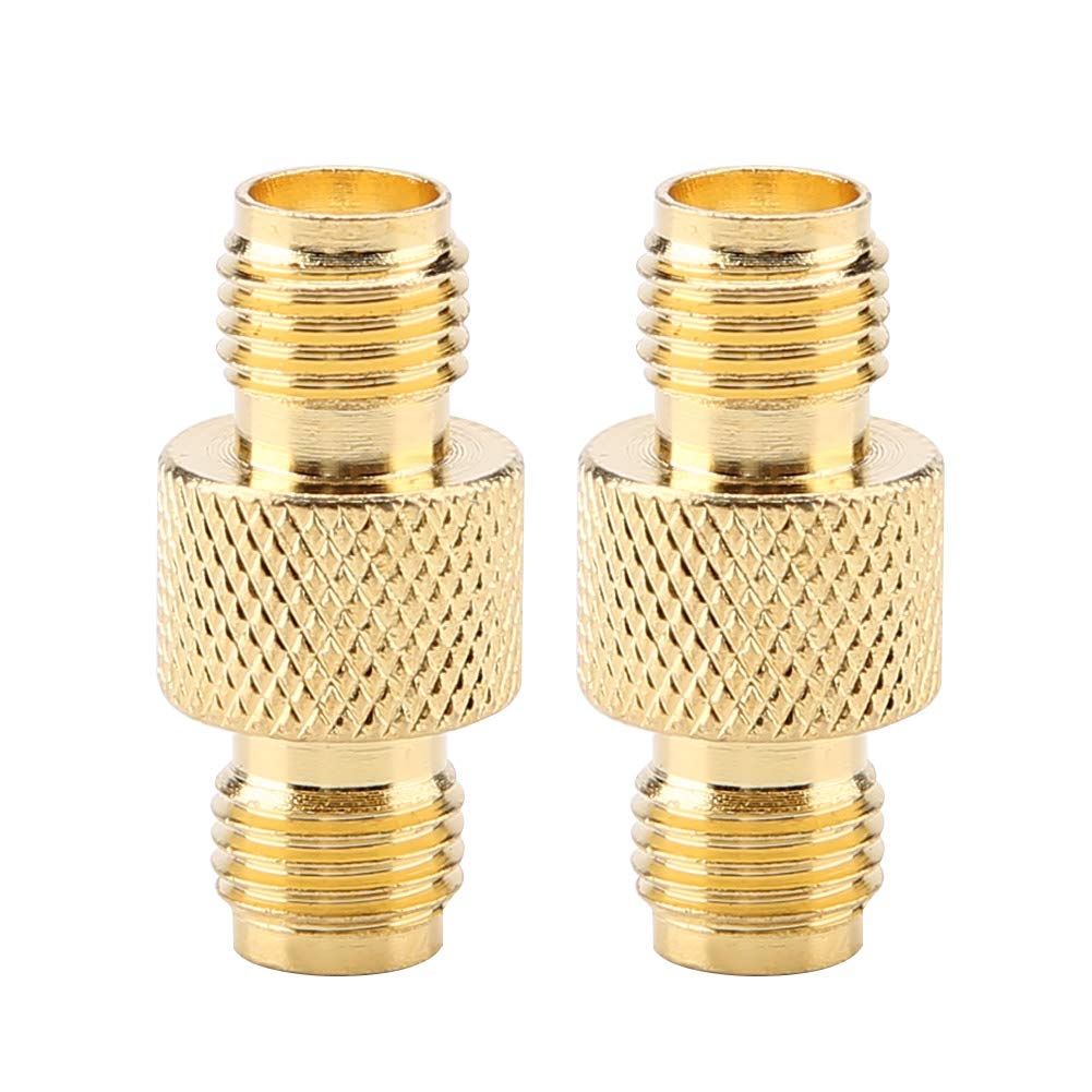 Walfront 2PCS RF Switch Female to Female Radio SMA Coaxial Adapter Two-way Head Coupling Connector