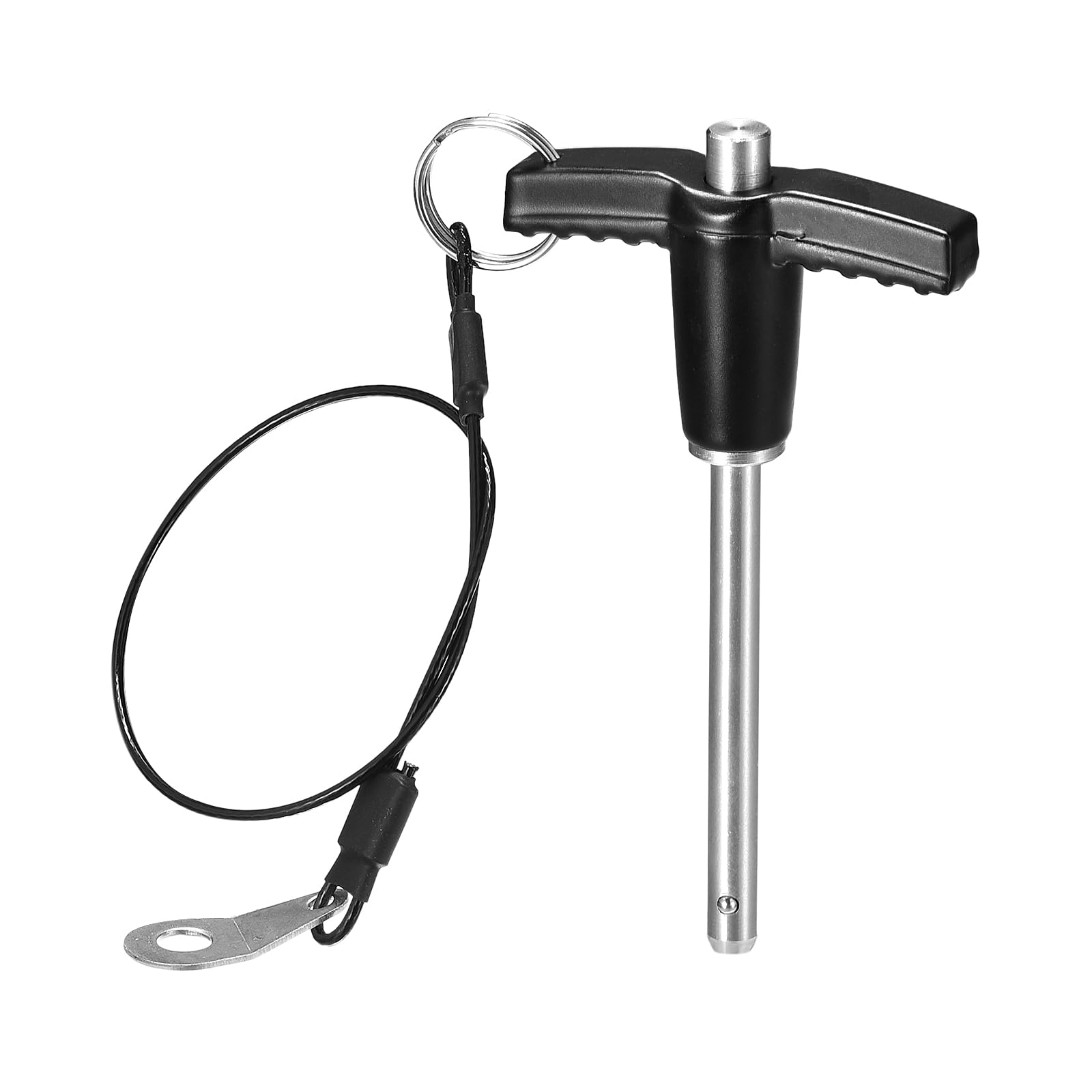DTGN 5mmx50mm(DxL) T Handle Quick Release Pin - Good for Quickly Connecting and Hooking Up Components - 304 Stainless Steel Ball Locking Pin with Push Button - Black/Silver