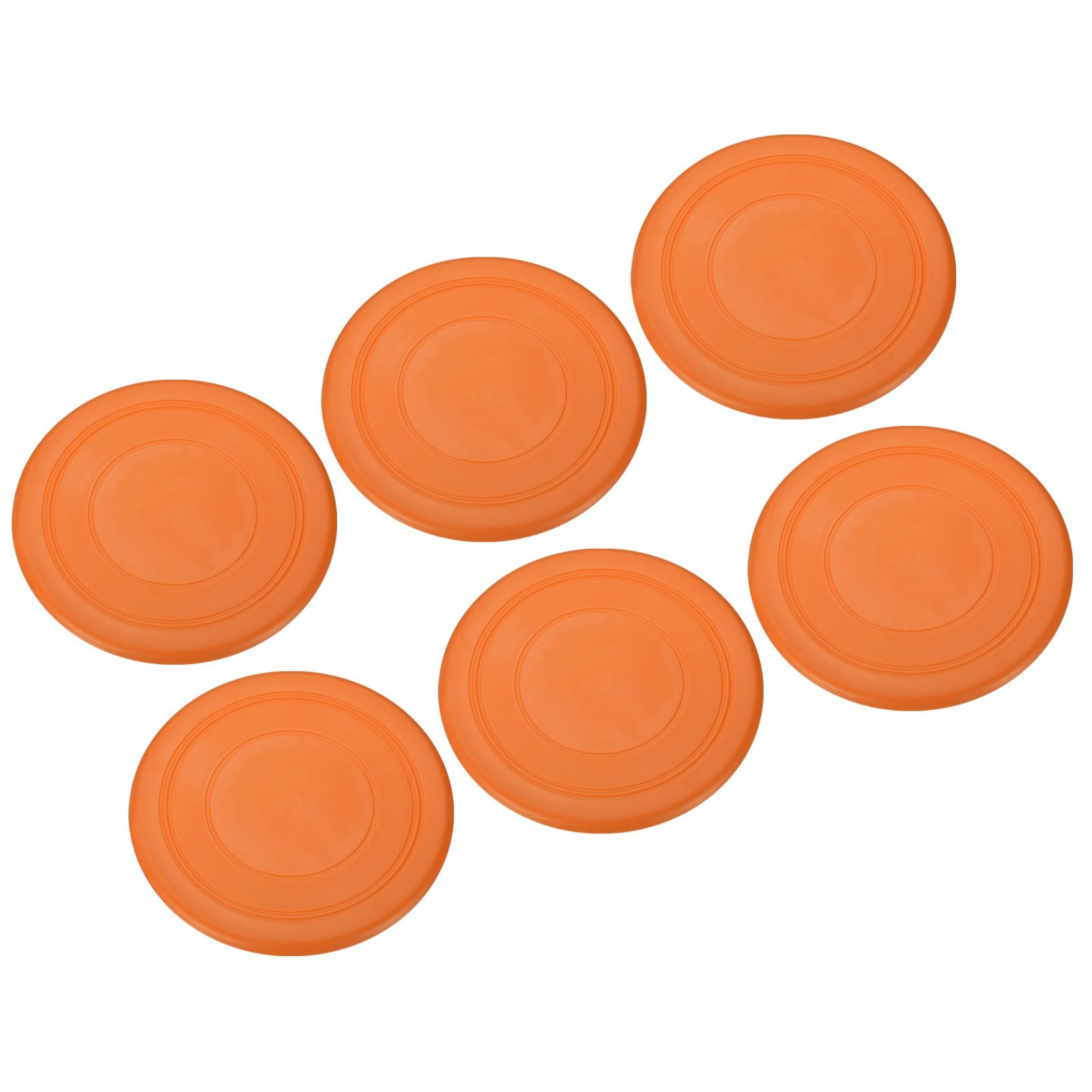 PATIKIL 7 Inch Flying Disc, 6Pcs TPR Flying Discs Soft Waterproof for Adults Outdoor Playing Sport, Orange