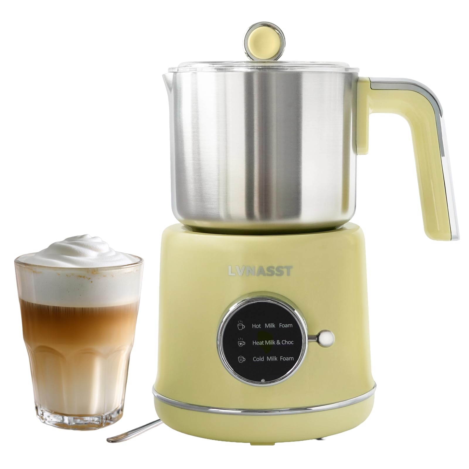 Photo 1 of Stainless Steel Milk Frother and Steamer, 12oz Electric Milk Warmer & Foam Maker, 3in1 Hot Cold Frothing, Warm Thick Foam for Macchiatos, BPA Free