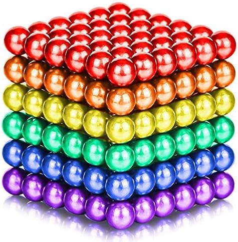 CPSYUB Upgraded 5MM 216 Pieces Magnets Sculpture Building Magnetic Blocks Fidget Gadget Toys for Sculpture Stress Relief Magnet Intelligence Development&Office Cool Toy for Adult (6 Colors)