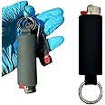 Keychain Lighter Holder for J6 BIC Lighters. Includes Spring Clip to Attach Lighter to Keys or Bags. Lighter Keychain Case (15 Color Options)
