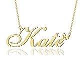 AOLO Kate Heart Name Necklace 18k Gold Plated