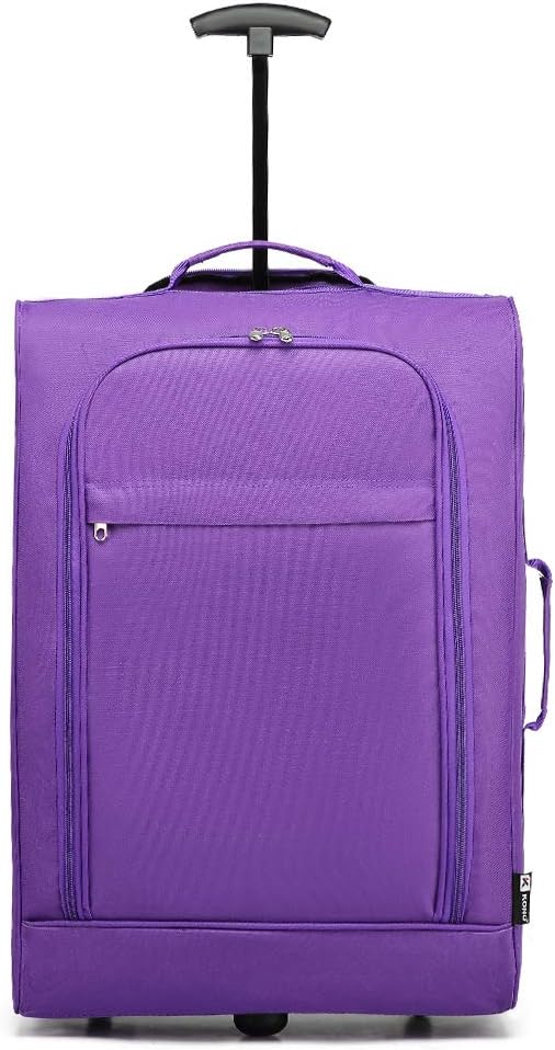 Cabin Approved Hand Luggage Lightweight Wheeled Trolley Travel Suitcase Bags (Purple)