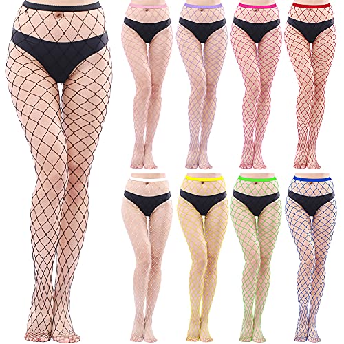 Adove Multipack Fishnet Tights for Women, Multi colored Thigh High Stockings Mesh Hight Waist Fish Nets Pantyhose