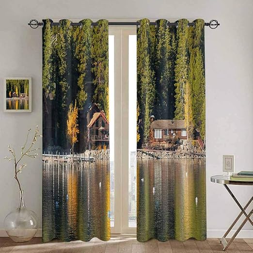 Amazon Com Wlkecgi Lake Tahoe Black Out Window Curtain Carnelian