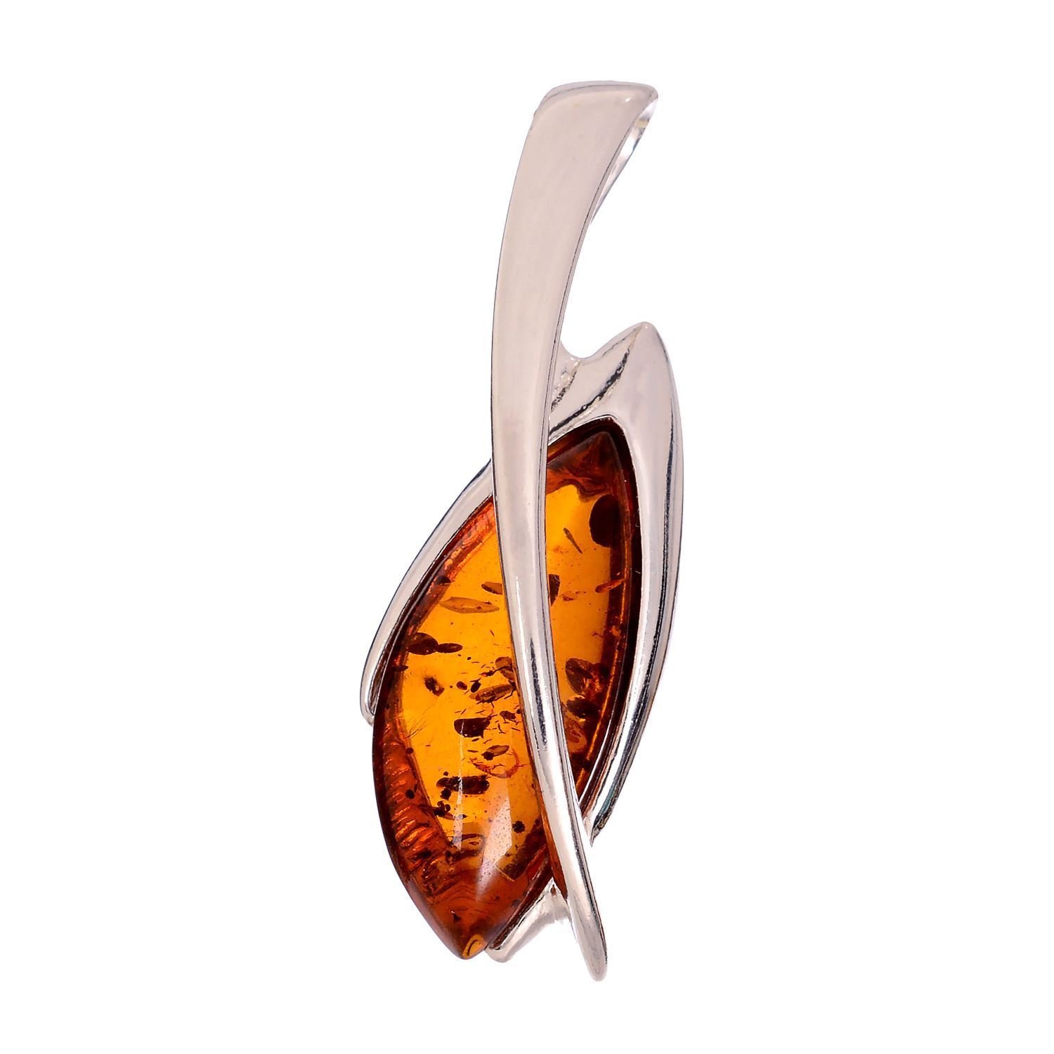 Sterling Silver and Baltic Amber Honey Pendant "Lena"