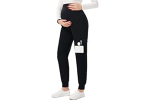 PACBREEZE Women's Maternity Scrub Pants Workwear Maternity Jogger Pants Pregnancy Clothes, S-XXL